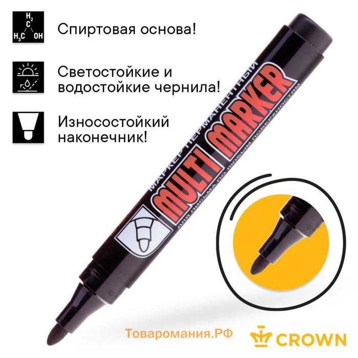 Маркер перманентный 3.0 мм, Crown Multi Marker, пулевидный, чёрный