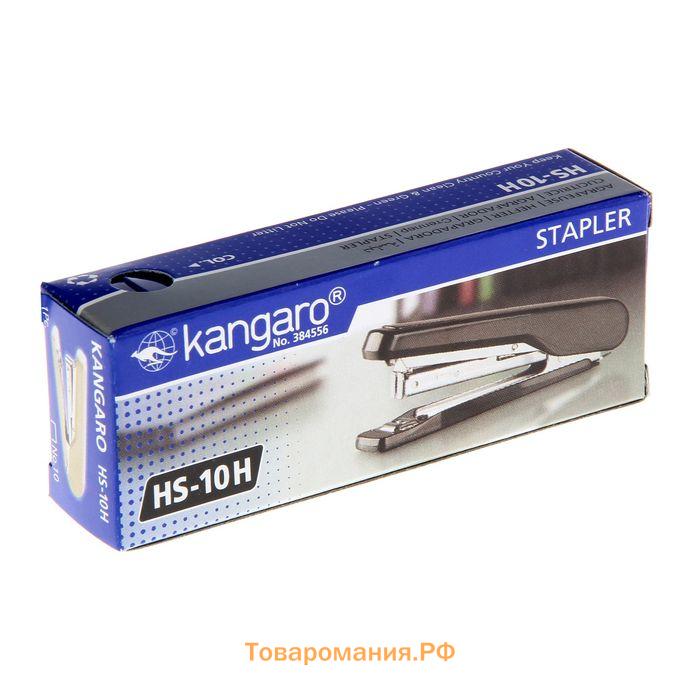 Степлер Kangaro HS-10H №10, до 20 листов, встроенный антистеплер, 50 скоб, микс