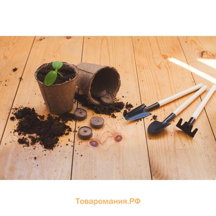 Горшок для рассады, 175 мл, d=8 см, h=8 см, торф, набор 20 шт., Greengo