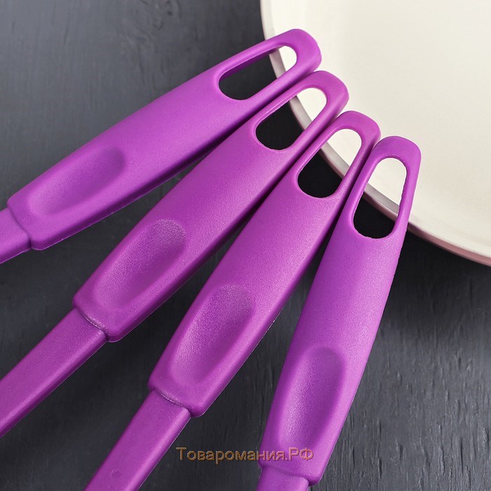 Набор кухонных принадлежностей «Радуга», 4 предмета, цвет фиолетовый