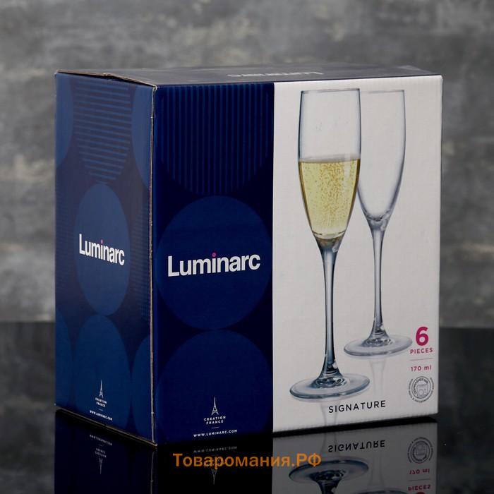 Набор бокалов для шампанского Luminarc «Эталон», 170 мл, стекло, 6 шт.