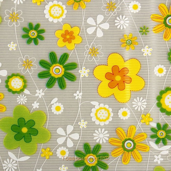 Коврик противоскользящий «Жёлтые цветы», 30×90 см