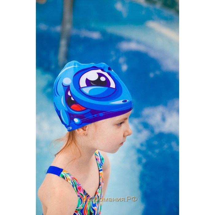 Шапочка для плавания детская ONLYTOP «Акулёнок», тканевая, обхват 46-52 см