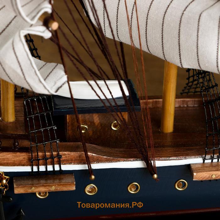 Корабль сувенирный средний «Фугас», борта тёмные с белой полосой, 45х50х9 см, микс