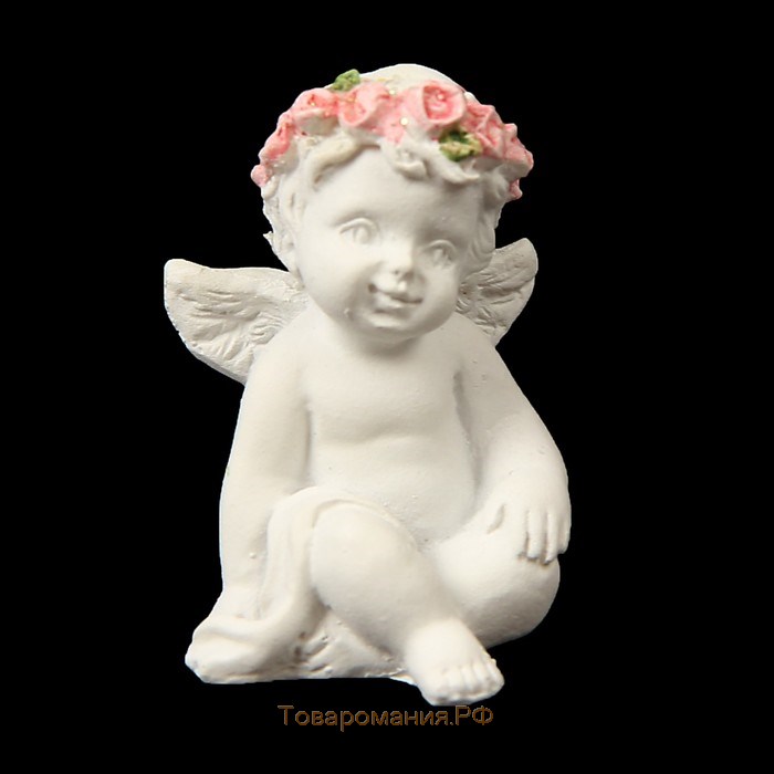 Сувенир полистоун "Ангел в венке из роз"МИКС 2,9х2х1,6 см