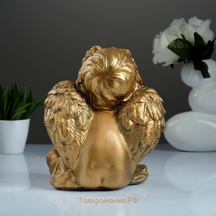Фигура "Ангел карапуз сидя" бронза 19х22х24см