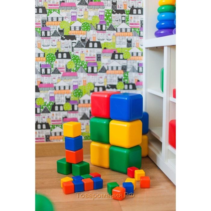 Набор цветных кубиков, 10 штук, 12 × 12 см