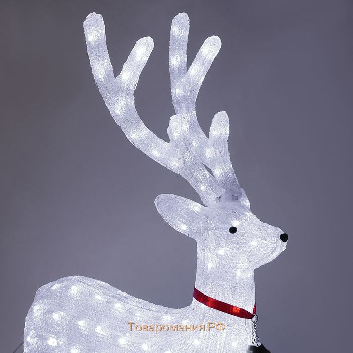 Светодиодная фигура «Олень» 70 × 115 × 25 см, акрил, 180 LED, 8 режимов, 24 В, свечение белое