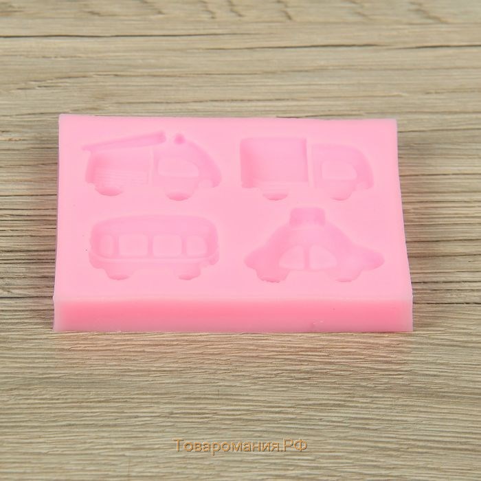 Молд «Транспорт», силикон, 8×6,5×1,1 см, цвет розовый