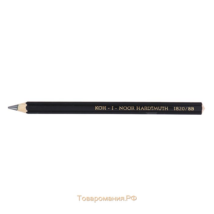 Карандаш утолщенный чернографитный 5.6 мм, Koh-I-Noor Jumbo Black Star 1820 8B, L=175 мм
