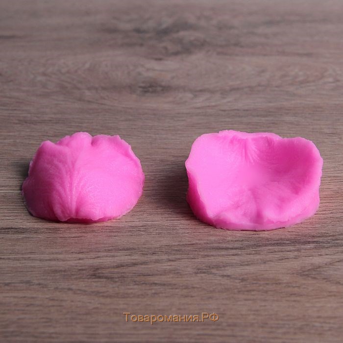 Молд «Лепесток розы», силикон, 2 предмета, 6,7×6,2 см, цвет розовый
