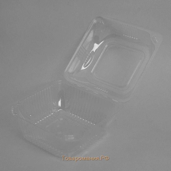 Контейнер пластиковый одноразовый с неразъёмной крышкой ИП-9А, 350 мл, 13×13×7,5 см, 450 шт/уп