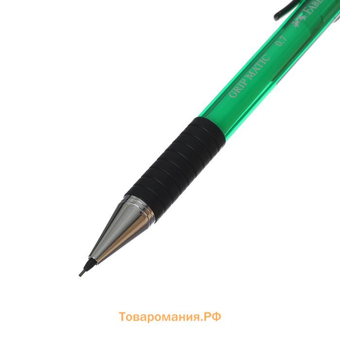 Карандаш механический 0.7 мм Faber-Castell GRIP Matic 1377 с ластиком, зелёный