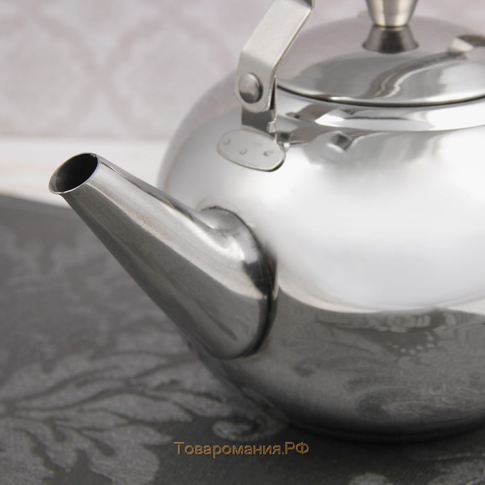 Чайник из нержавеющей стали «Жуан», 1 л, металлическое сито, цвет хромированный