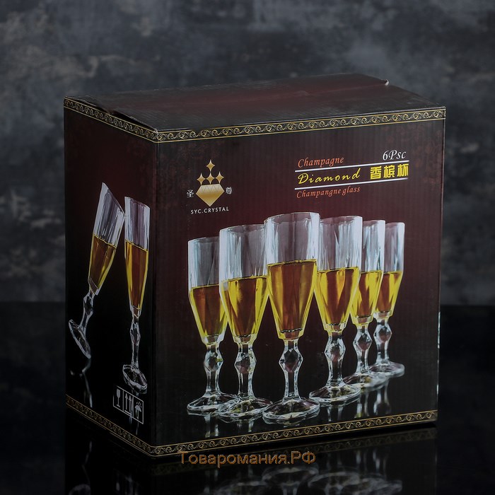 Бокал стеклянный для шампанского «Доменик», 170 мл