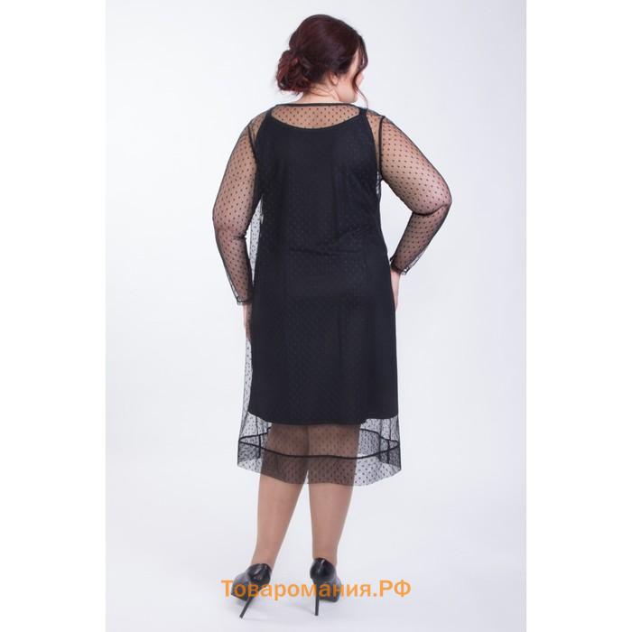 Платье женское, размер 54, цвет чёрный
