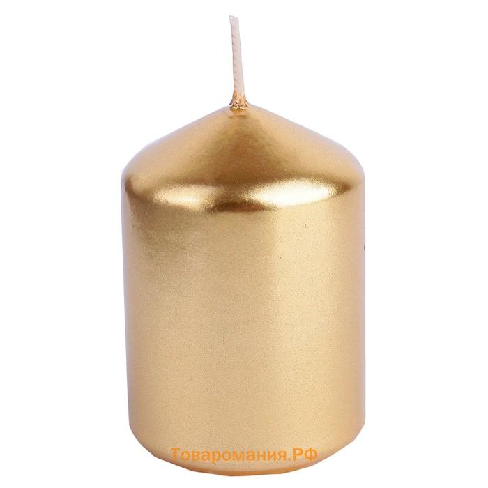 Свеча "Столбик", золотая, 5,5×8см