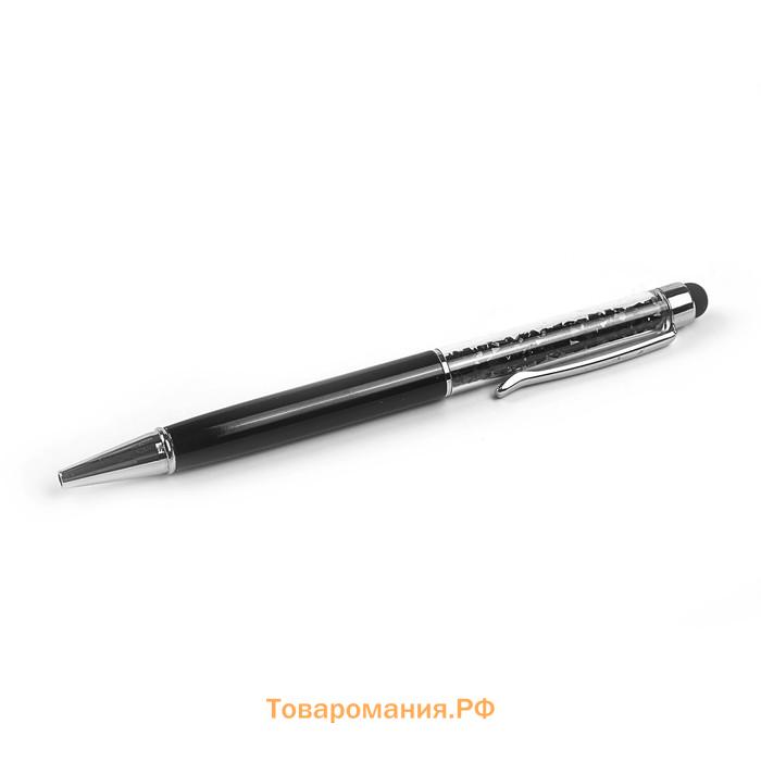 Ручка подарочная, шариковая, поворотный корпус, со стразами и стилусом, МИКС