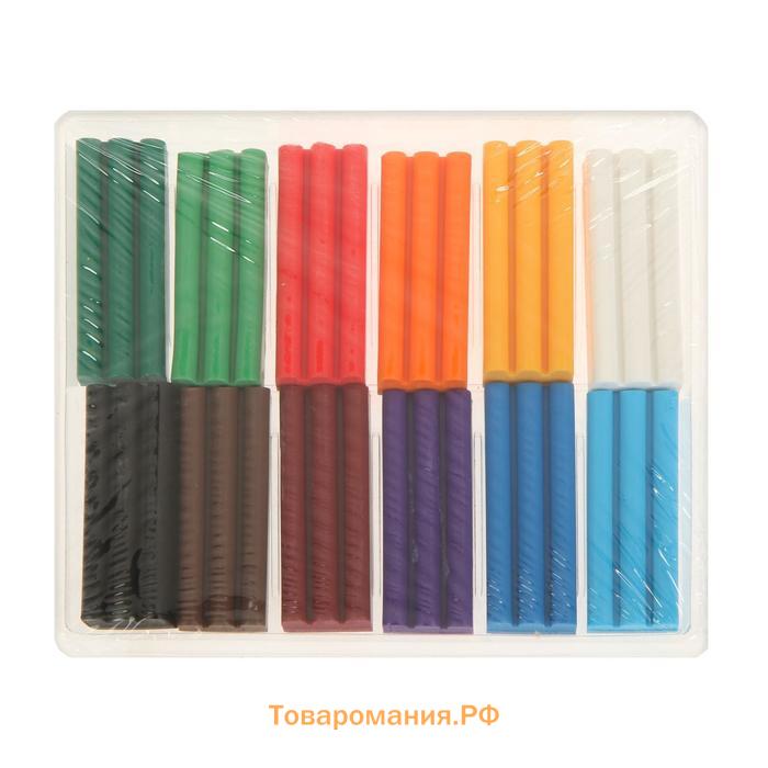 Пластика-полимерная глина запекаемая набор, ЗХК "Цветик", 12 цветов х 20 г (240 г)