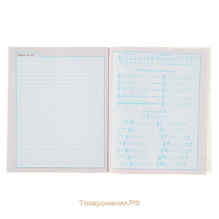 Дневник для музыкальной школы, 48 листов, "Рисунки чернилами", мягкая обложка, со справочным материалом, двухцветный блок