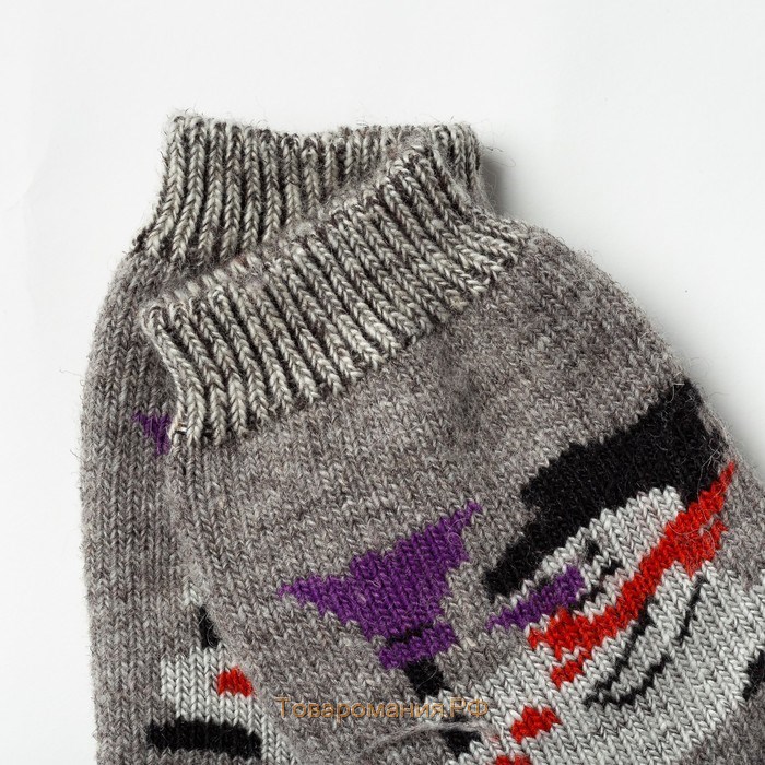 Носки женские шерстяные "Снеговик" цвет песочный, размер 25