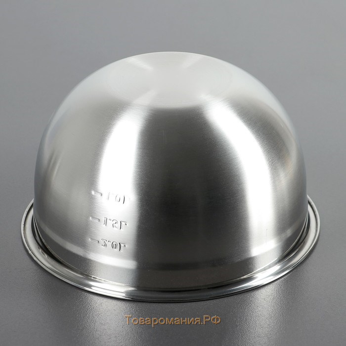 Миска из нержавеющей стали с мерной шкалой, 1,2 л, 20×10,2 см, толщина 0,6 мм