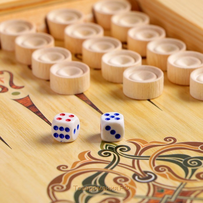 Нарды деревянные большие, настольная игра "Для Бани", 40 х 40 см, с шашками