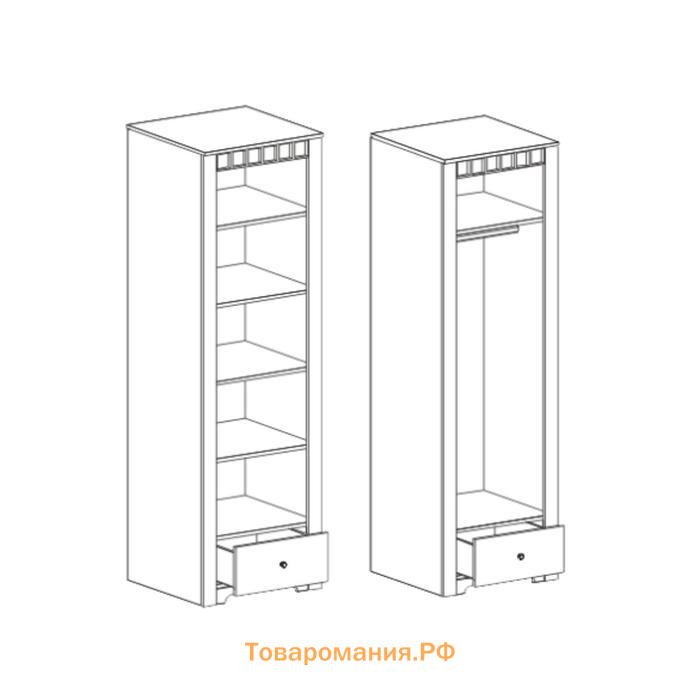 Шкаф 1-дв. Платяной Прованс, 590х602х1970, Бодега белая/Патина премиум