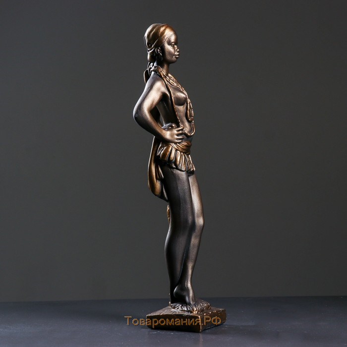 Фигура "Негритянка" 16х15х58см, чёрное золото