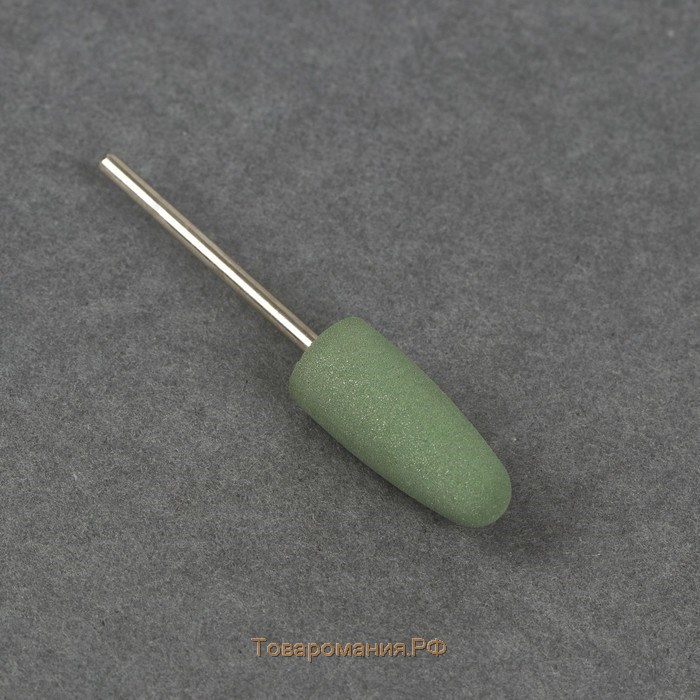 Фреза силиконовая для полировки, средняя, 10 × 24 мм, в пластиковом футляре, цвет зелёный