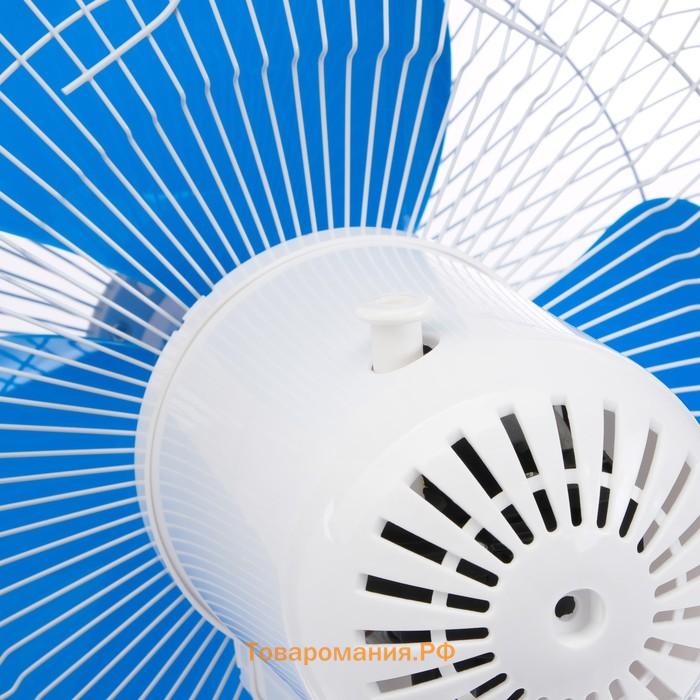 Вентилятор LOF-03, настольный, 35 Вт, 28 см, 3 режима, пластик, бело-синий