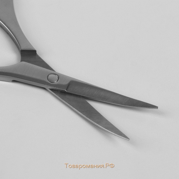 Ножницы маникюрные «Premium», загнутые, 9 см, на блистере, цвет серебристый