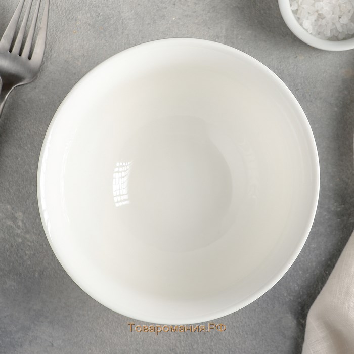 Салатник фарфоровый Magistro «Кувшинка Бланш», 700 мл, d=15 см, цвет белый