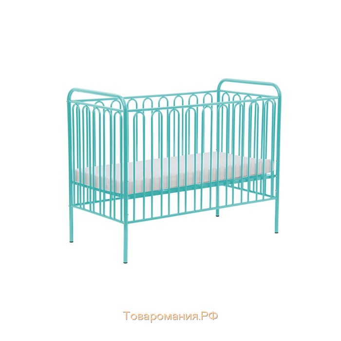 Детская кроватка Polini kids Vintage 150 металлическая, цвет бирюзовый