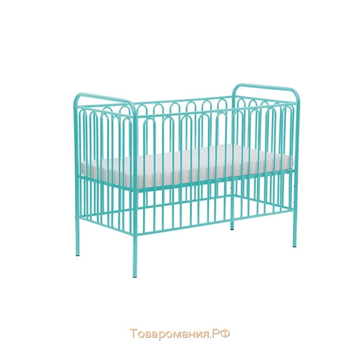 Детская кроватка Polini kids Vintage 150 металлическая, цвет бирюзовый