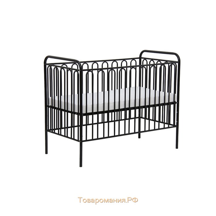 Детская кроватка Polini kids Vintage 150 металлическая, цвет чёрный