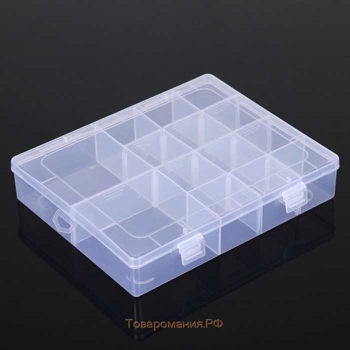 Органайзер для хранения,14 ячеек, 21×17×4 см, прозрачный