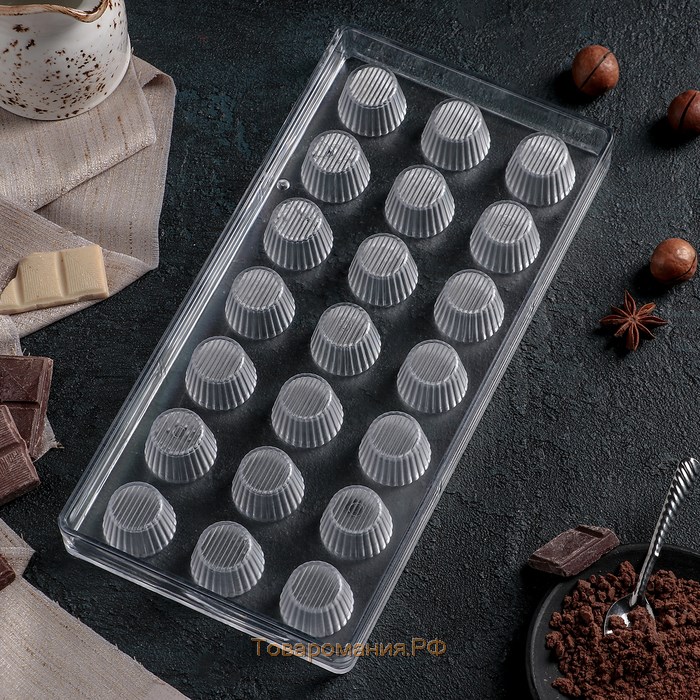 Форма для конфет и шоколада KONFINETTA «Конфетти», 27,5×13,5 см, 21 ячейка