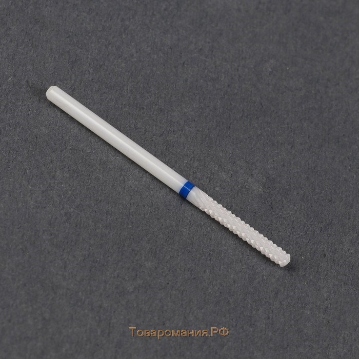 Фреза керамическая для маникюра «Тонкая», средняя нарезка, 2,3 × 14 мм, в пластиковом футляре, цвет белый