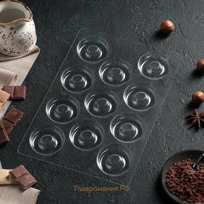 Форма для конфет и шоколада «Пончик», 27×18 см