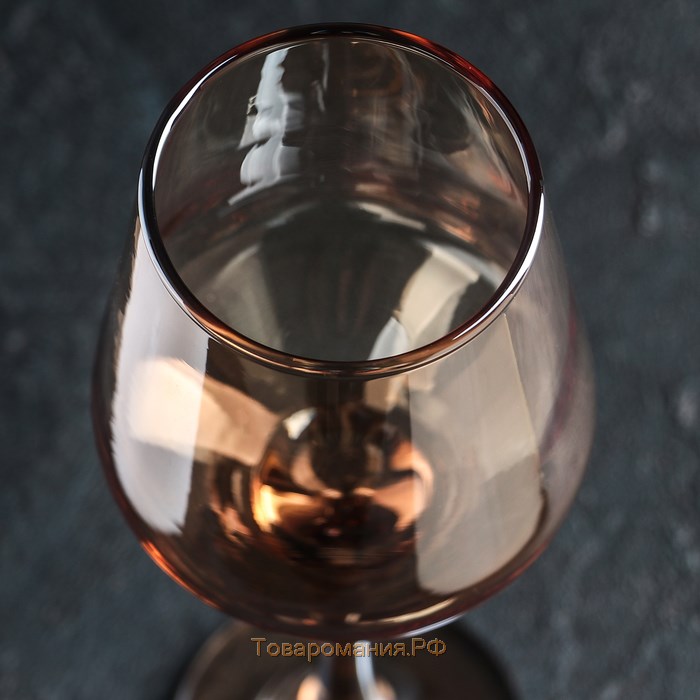 Бокал из стекла для вина «Кьянти», 400 мл, 8,5×22 см, цвет золотой