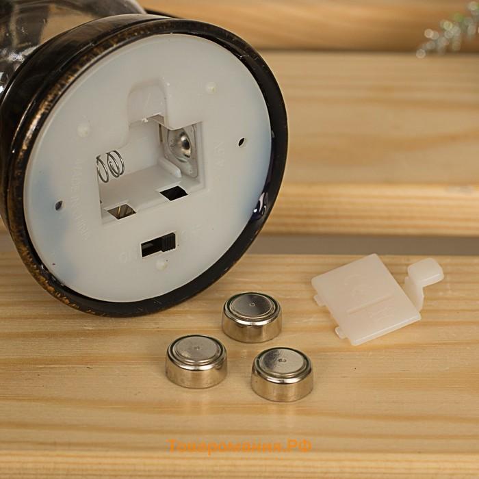 Светодиодная фигура «Бронзовый фонарь» 8 × 12 × 6 см, пластик, батарейки AG13х3, свечение тёплое белое