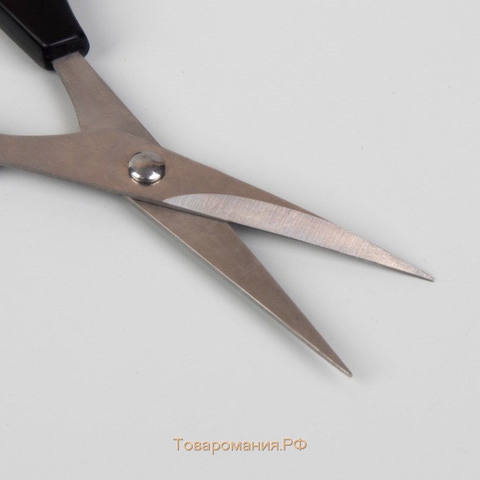 Ножницы маникюрные, прямые, 10,5 см, цвет серебристый/чёрный