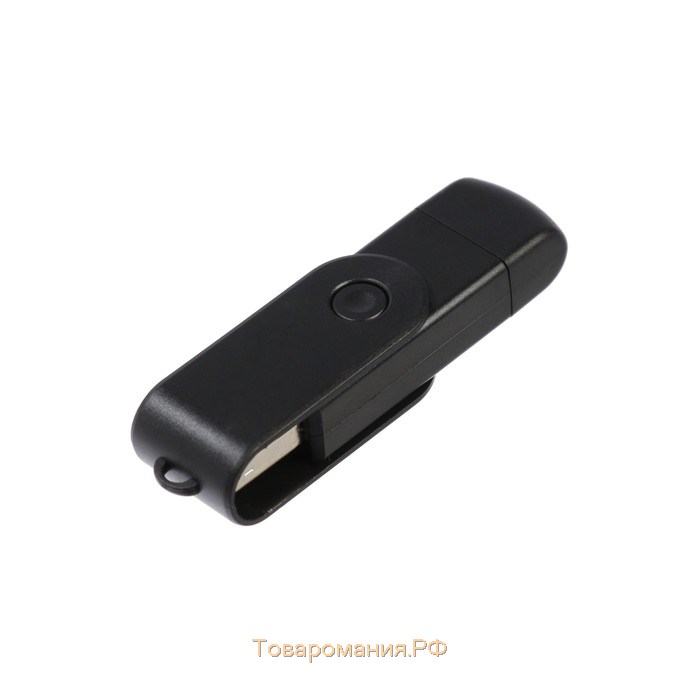 Картридер-OTG LNCR-001, подключение microUSB и USB, слоты SD microSD, черный