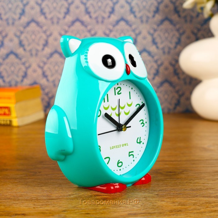 Часы - будильник детские "Совушка", с подвесом, дискретный ход, d-9 см, 14.5 х 4 х 16 см
