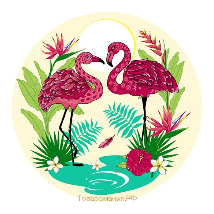 Разделочная доска-подставка «Фламинго», d=20 см, цвет МИКС