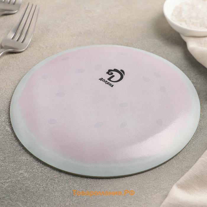 Тарелка стеклянная пирожковая «Сладкий арбуз», d=18 см, цвет красный