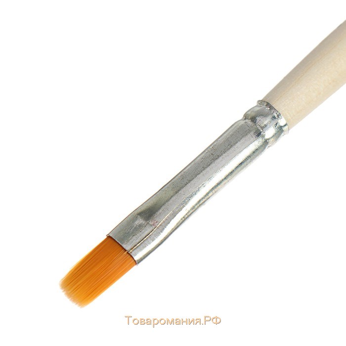 Кисть Синтетика Плоская № 6 (ширина обоймы 6 мм; длина волоса 10 мм), деревянная ручка, Calligrata