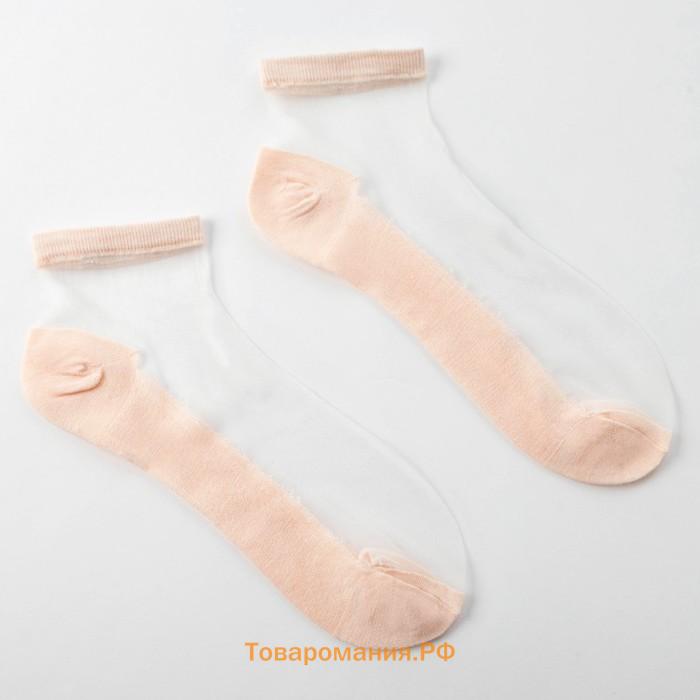 Набор стеклянных носков 3 пары "Француженка", р-р 36-37 (23 см), цвет мята/корал/серый