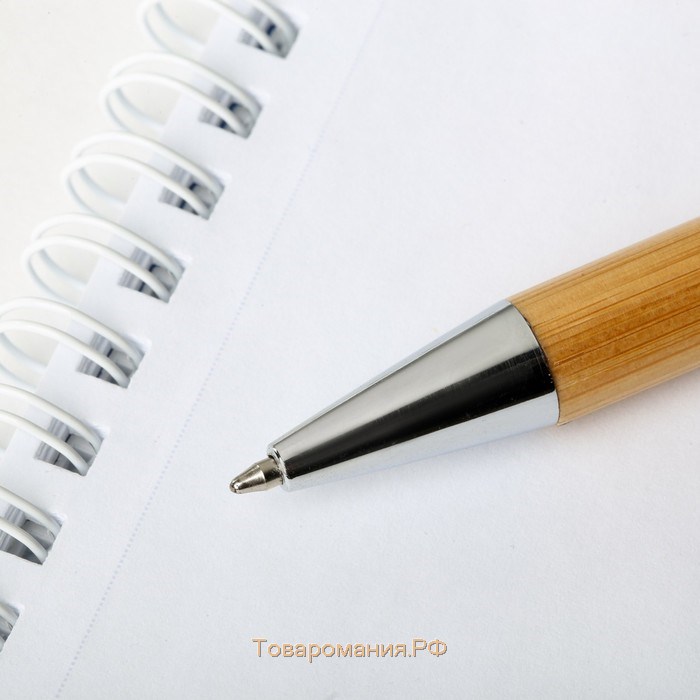Бамбуковая ручка в деревянном футляре «Любимому учителю», синяя паста, 1.0 мм